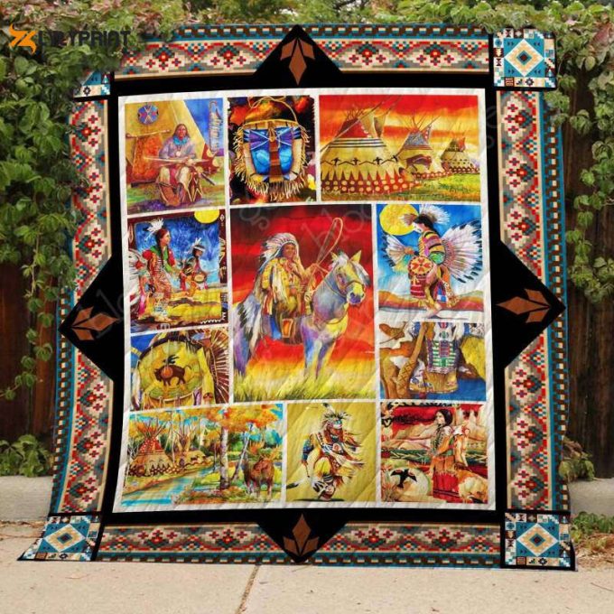 Native American 3D Quilt Blanket For Fans Home Decor Gift 1