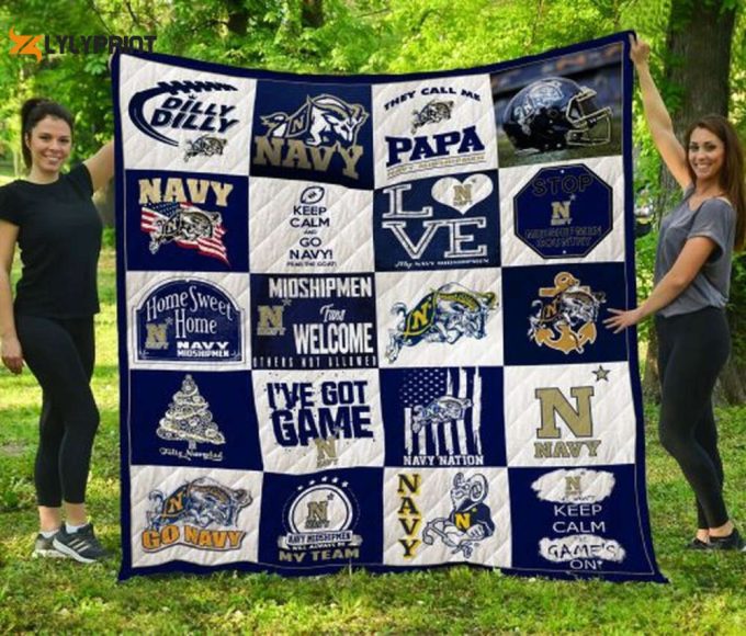 Navy Midshipmen 2 Quilt Blanket For Fans Home Decor Gift 1
