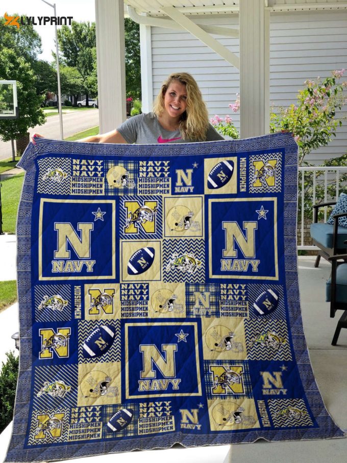 Navy Midshipmen 5 Quilt Blanket For Fans Home Decor Gift 1