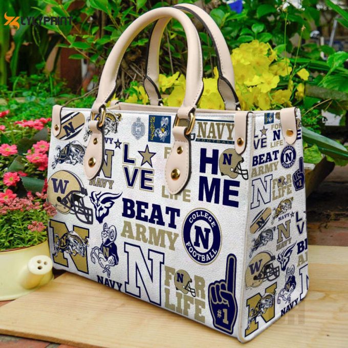 Navy Midshipmen Leather Handbag Gift For Women 1