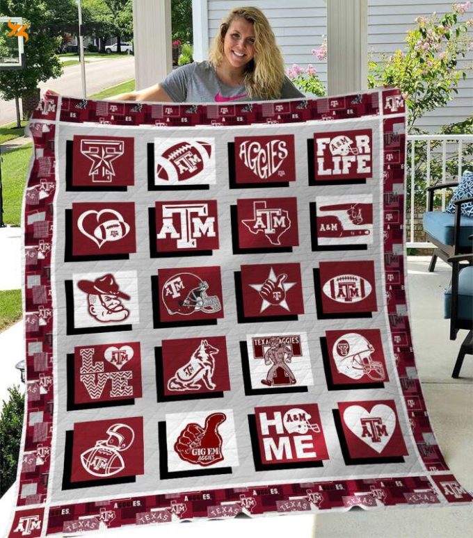 Ncaa Texas A&Amp;Amp;M Aggies 3D Customized Personalized 3D Customized Quilt Blanket 1