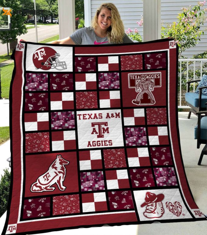 Ncaa Texas A&Amp;Amp;M Aggies 3D Customized Personalized 3D Customized Quilt Blanket 1