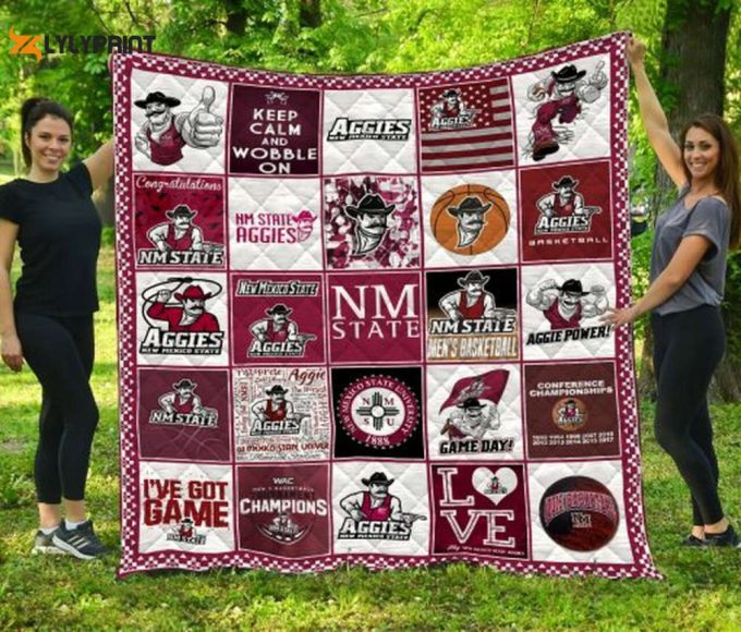 New Mexico State Aggies 3 Quilt Blanket For Fans Home Decor Gift 1