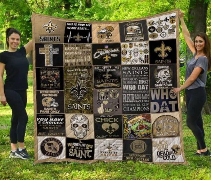 New Orleans Saints 2 Quilt Blanket For Fans Home Decor Gift 2