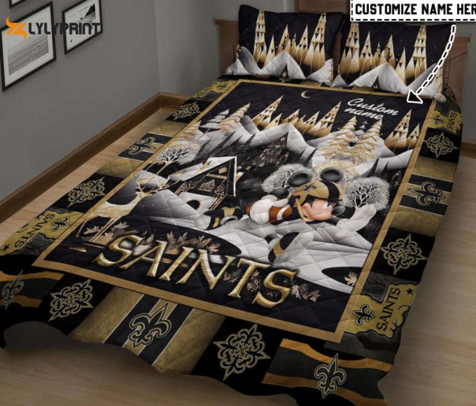 New Orleans Saints Personalized Quilt Set Bg154 1