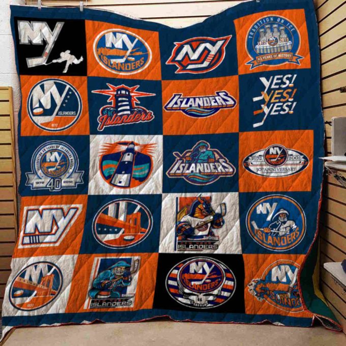 New York Islanders Quilt Blanket For Fans Home Decor Gift 2