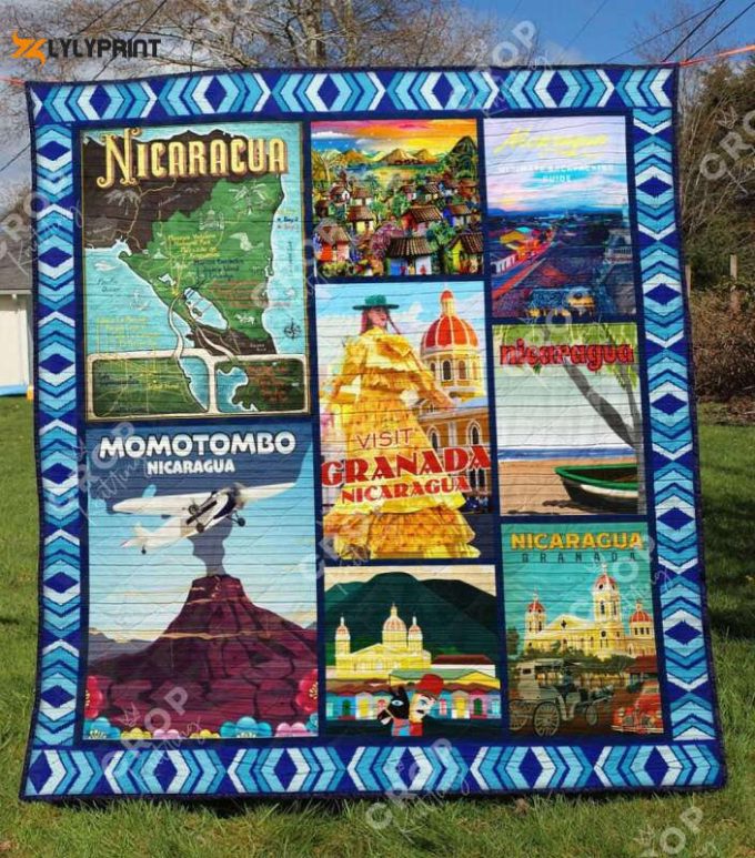 Nicaragua 3D Customized Quilt Blanket Gift For Home Decor 1