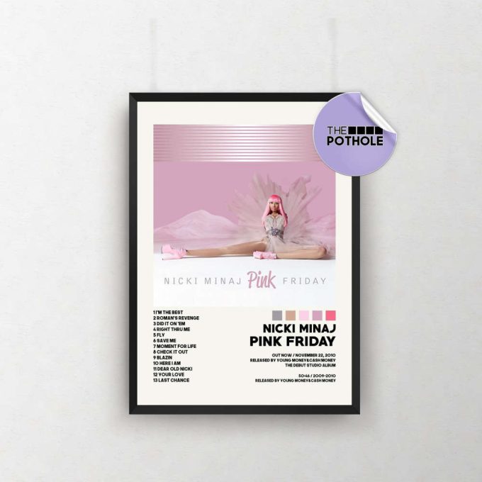 Nicki Minaj Posters / Pink Friday Poster, Tracklist Album Cover Poster, Print Wall Art, Custom Poster, Nicki Minaj, Pink Friday 2