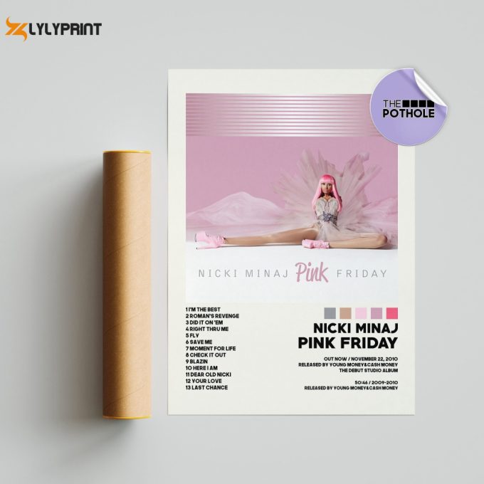 Nicki Minaj Posters / Pink Friday Poster, Tracklist Album Cover Poster, Print Wall Art, Custom Poster, Nicki Minaj, Pink Friday 1