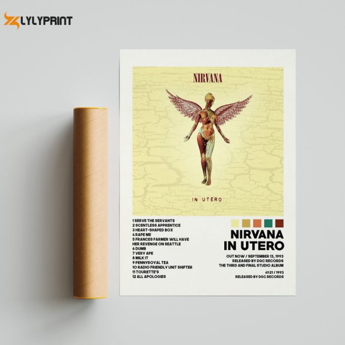 Nirvana Posters / In Utero Poster / Nirvana, Nevermind, Album Cover Poster, Poster Print Wall Art, Custom Poster, Home Decor, In Utero 1