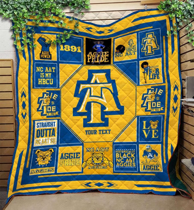 North Carolina A&Amp;T Aggies Quilt Blanket For Fans Home Decor Gift 2