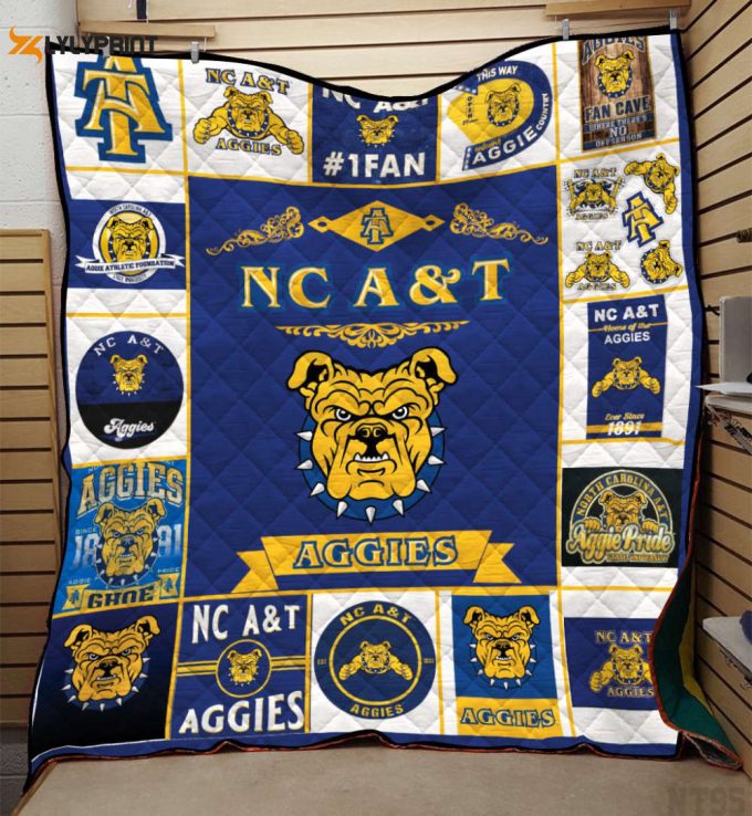 North Carolina A&Amp;Amp;T Quilt Blanket For Fans Home Decor Gift 1