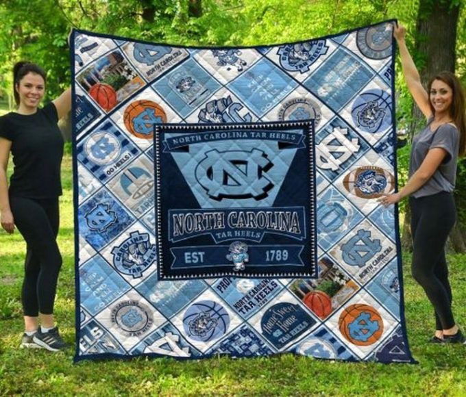 North Carolina Tar Heels Quilt Blanket For Fans Home Decor Gift 2