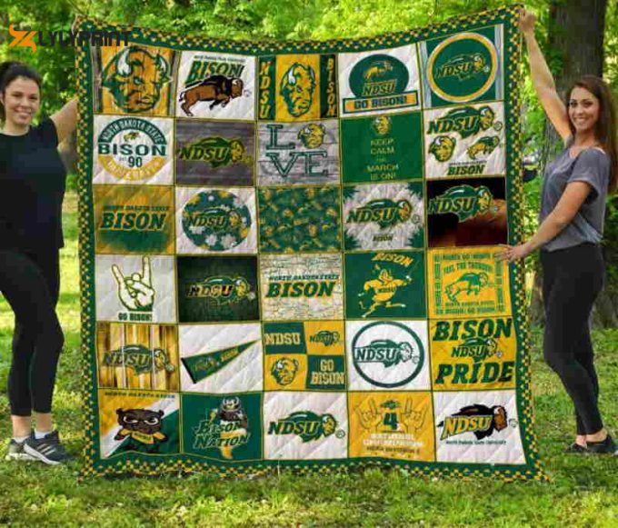 North Dakota State Bison Quilt Blanket For Fans Home Decor Gift 1