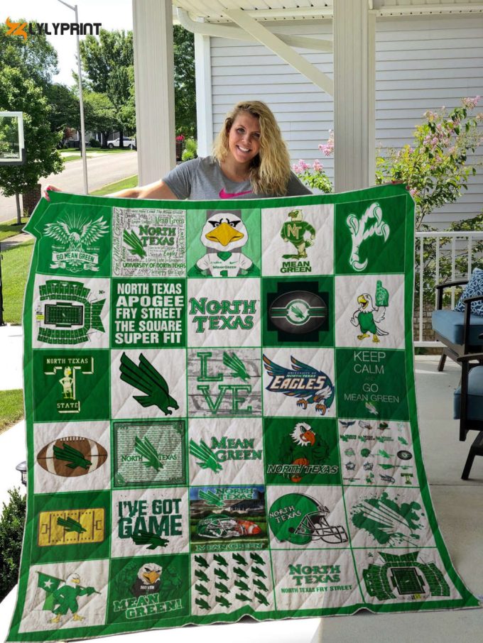 North Texas Mean Green 1 Quilt Blanket For Fans Home Decor Gift 1