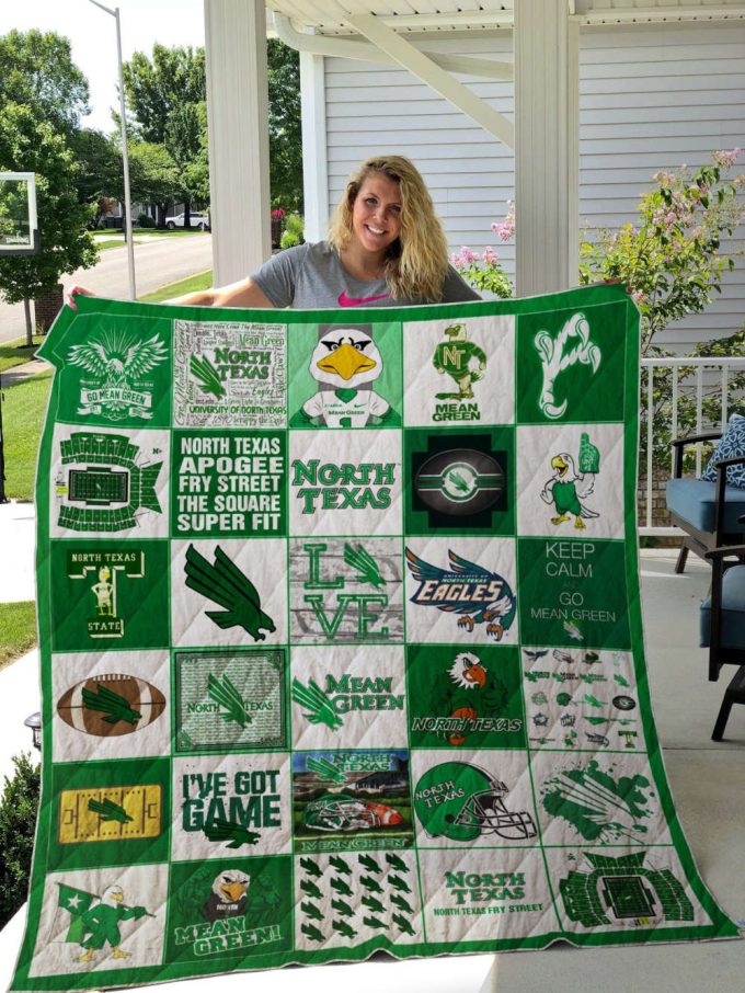 North Texas Mean Green 1 Quilt Blanket For Fans Home Decor Gift 2