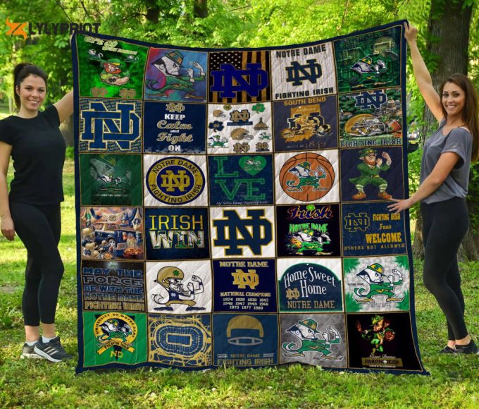 Notre Dame Fighting Irish 1 Quilt Blanket For Fans Home Decor Gift 1