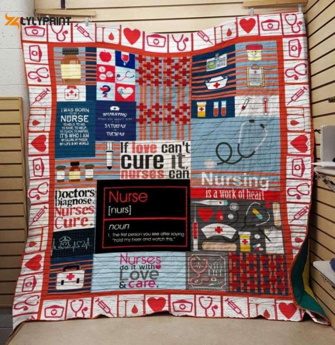 Nursing Is A Qork Og Heart 3D Customized Quilt 1