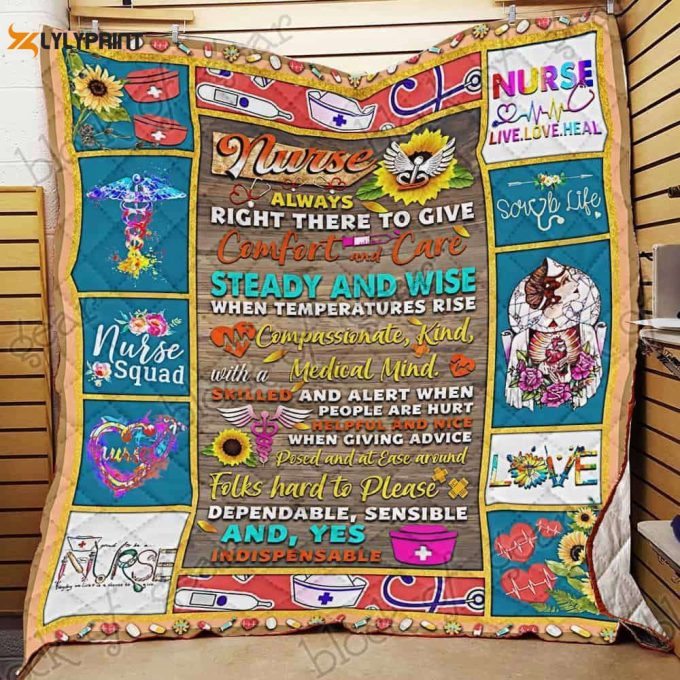 Nursing Is A Work Of The Heart 3D Customized Quilt 1