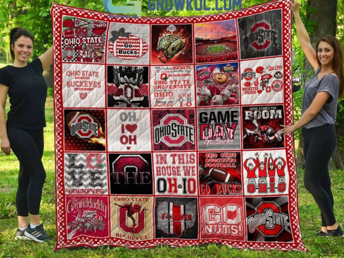 Ohio State Buckeyes 1 Quilt Blanket For Fans Home Decor Gift 2