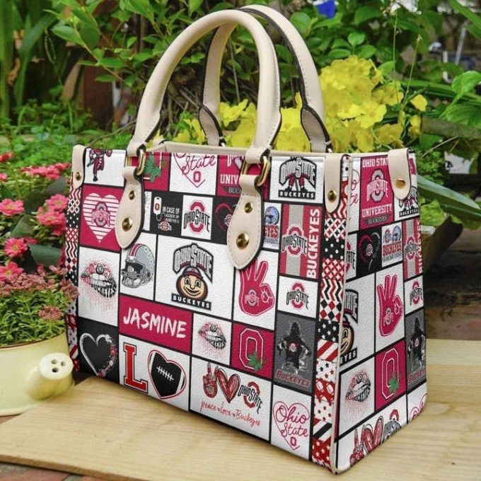 Ohio State Buckeyes Leather Handbag Gift For Women 2