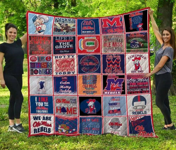 Ole Miss Rebels 4 Quilt Blanket For Fans Home Decor Gift 2