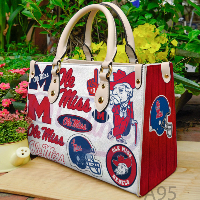 Ole Miss Rebels Leather Handbag Gift For Women 3