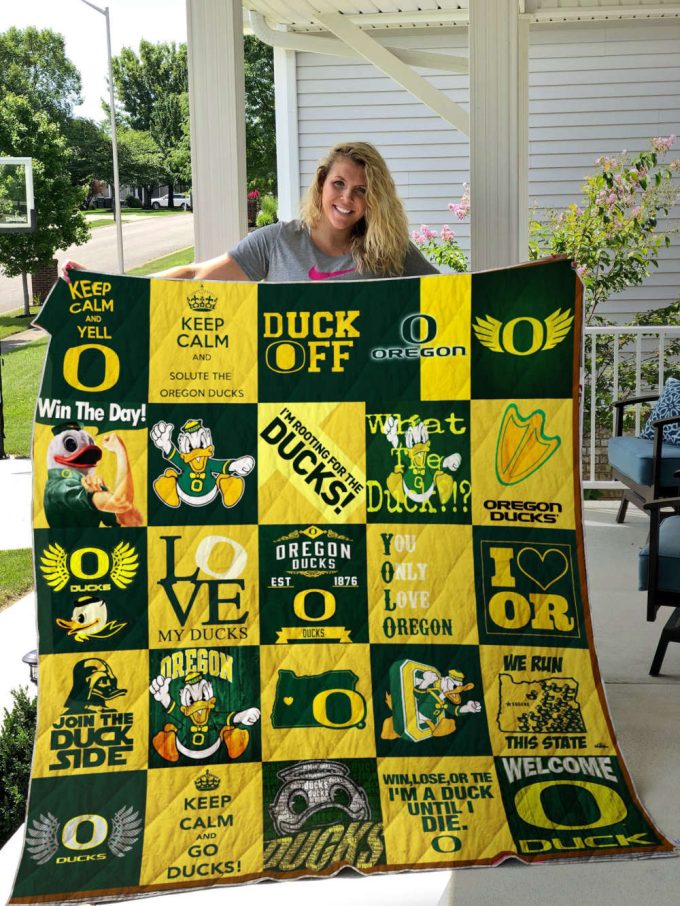 Oregon Ducks Quilt Blanket For Fans Home Decor Gift 2