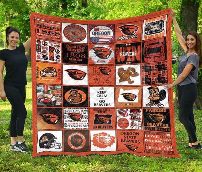 Oregon State Beavers 3 Quilt Blanket For Fans Home Decor Gift 2