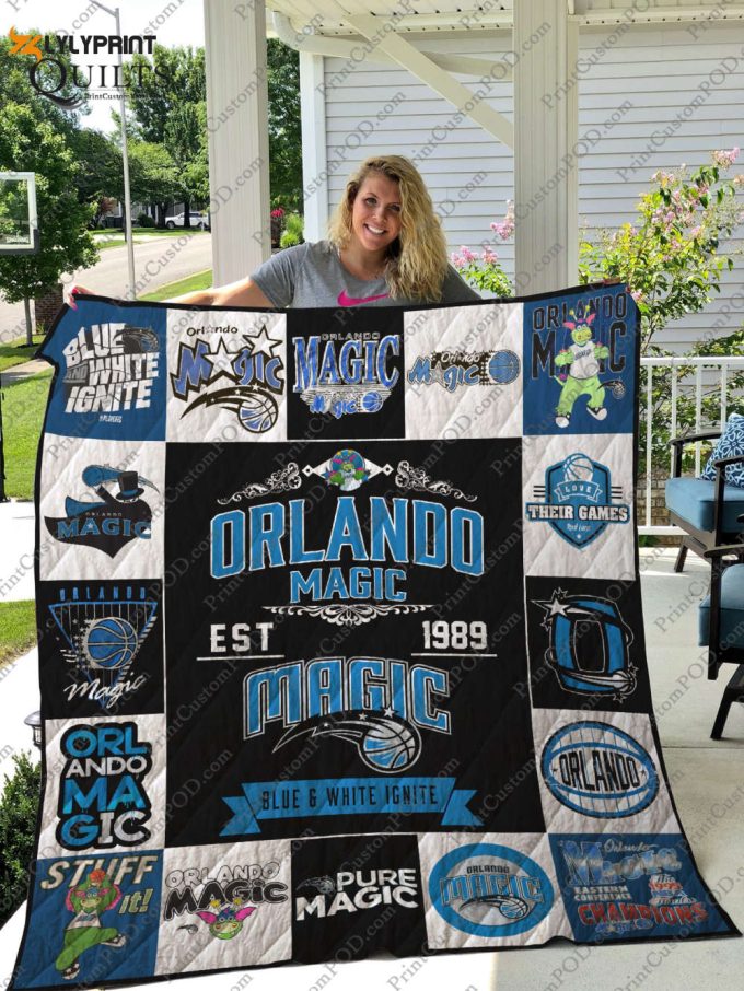 Orlando Magic Quilt Blanket For Fans Home Decor Gift 1