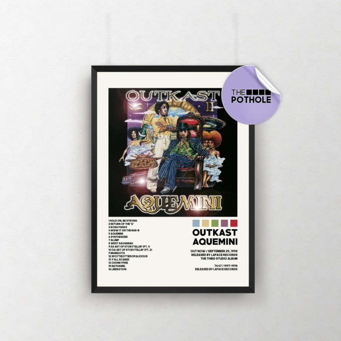 Outkast Posters / Aquemini Poster / Album Cover Poster / Tracklist Poster, Custom Poster, Outkast, Stankonia, Atliens, Idlewild, Aquemini 2