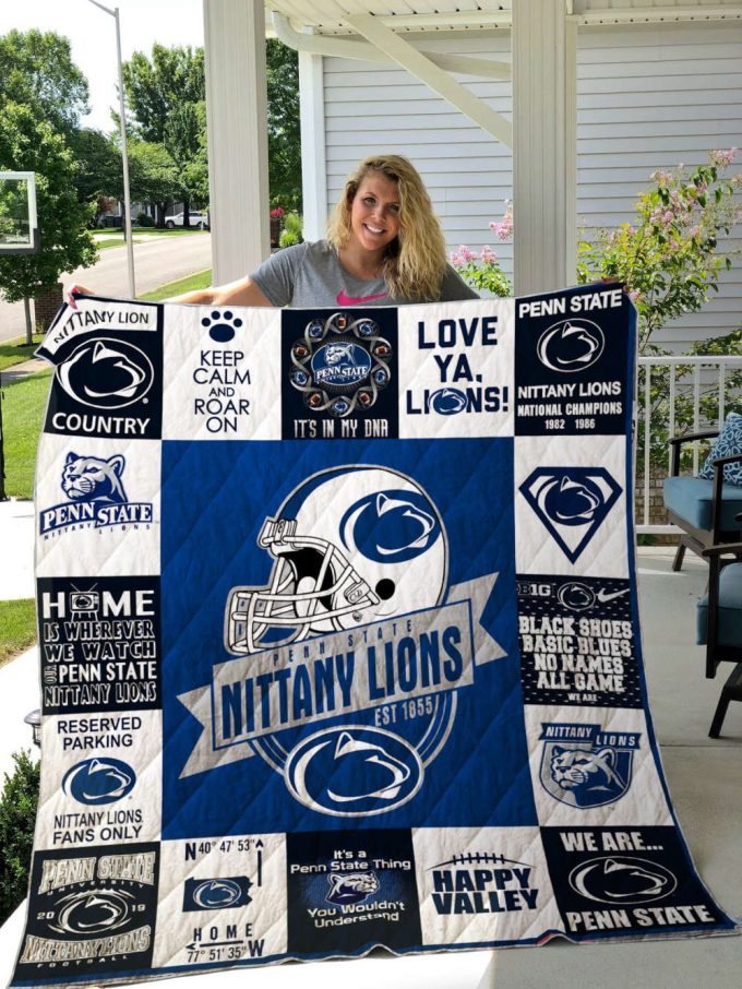 Penn State Nittany Lions Quilt Blanket For Fans Home Decor Gift 2