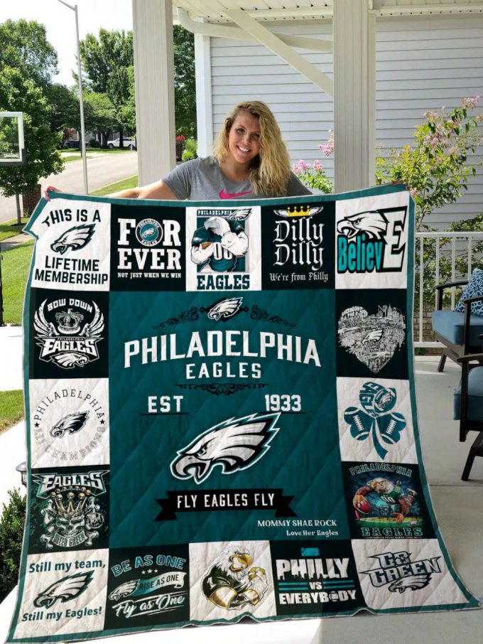 Philadelphia Eagles 1 Quilt Blanket For Fans Home Decor Gift 2