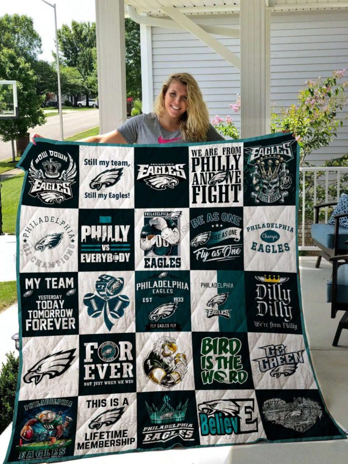 Philadelphia Eagles Quilt Blanket For Fans Home Decor Gift 2