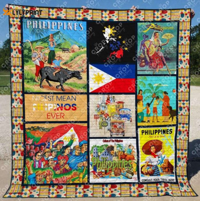 Philippines 3D Customized Quilt Blanket For Fans Home Decor Gift 1