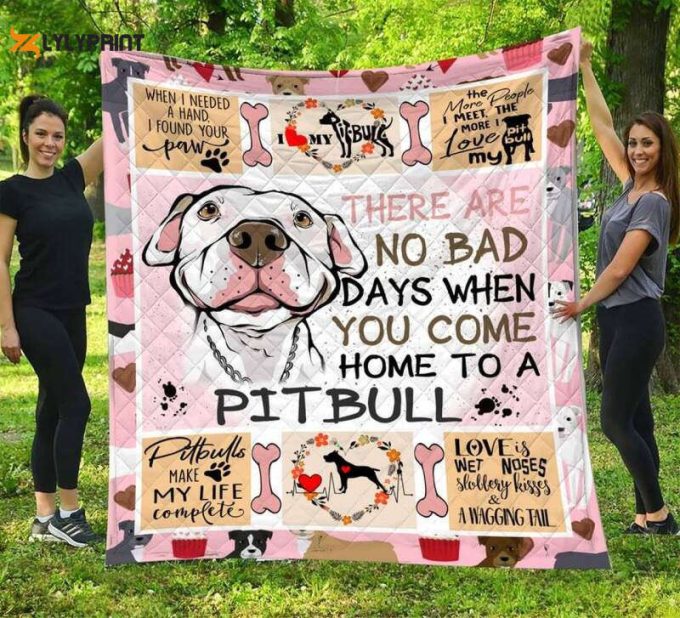 Pitbull A Wagging Tail 3D Quilt Blanket 1