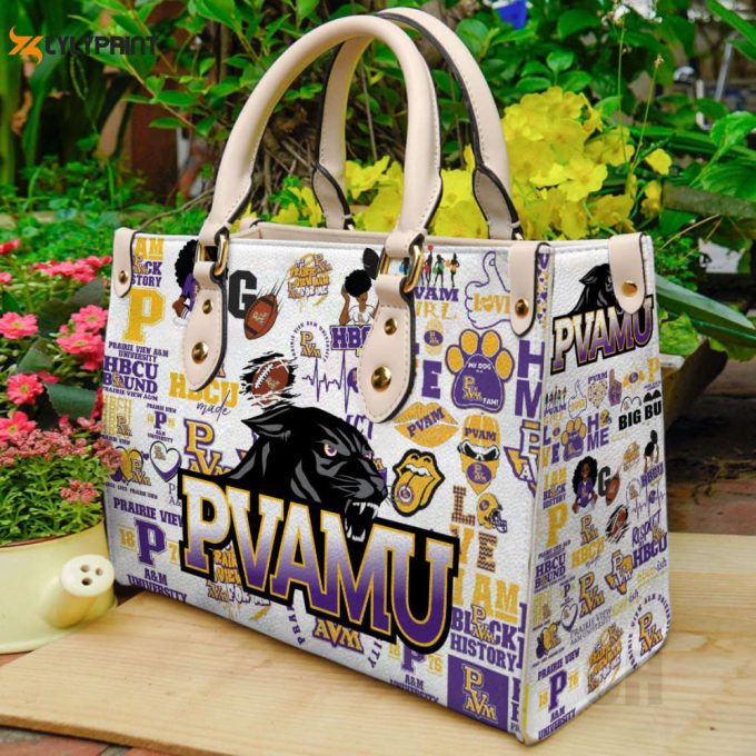 Prairie View A&Amp;Amp;M Panthers Leather Handbag Gift For Women 1