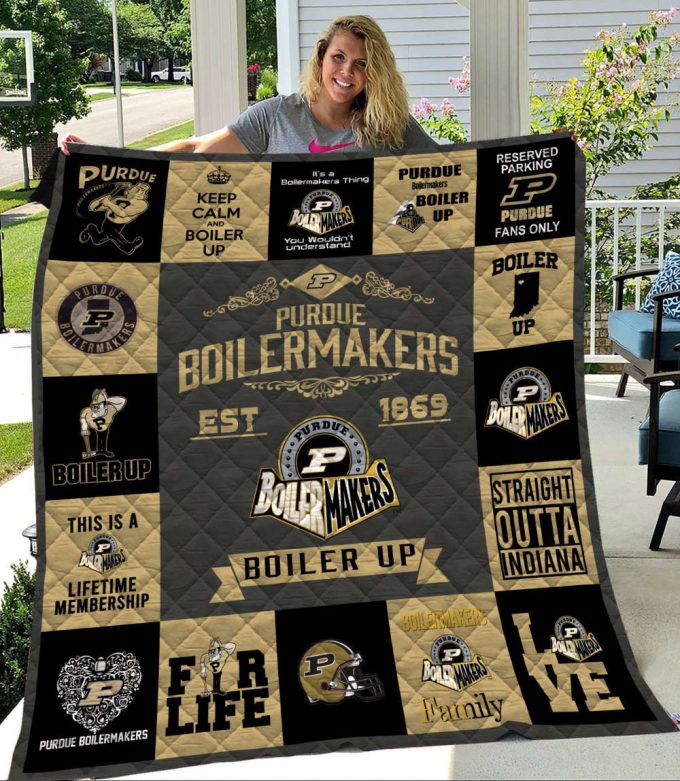 Purdue Boilermakers 1 Quilt Blanket For Fans Home Decor Gift 2