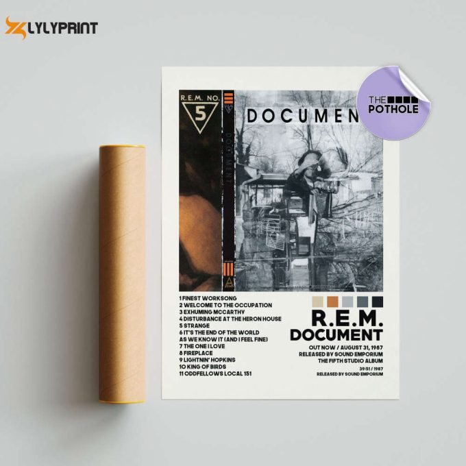 R.e.m. Posters, Document Poster, Rem, Document, Album Cover Poster, Poster Print Wall Art, Custom Poster, Tracklist Poster 1