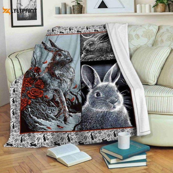 Rabbit Abstract 3D Quilt Blanket For Fans Home Decor Gift 1