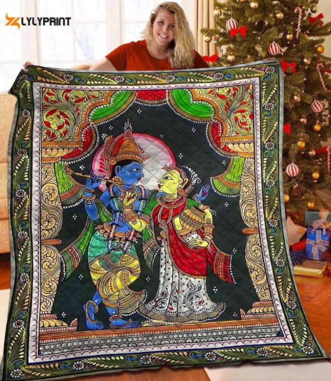 Radha Krishna 3D Customized Quilt 1