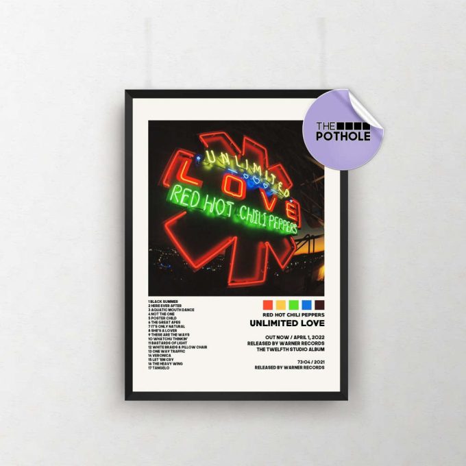 Red Hot Chili Peppers Posters / Unlimited Love Poster, Tracklist Album Cover Poster, Print Wall Art, Custom Poster, Unlimited Love 2