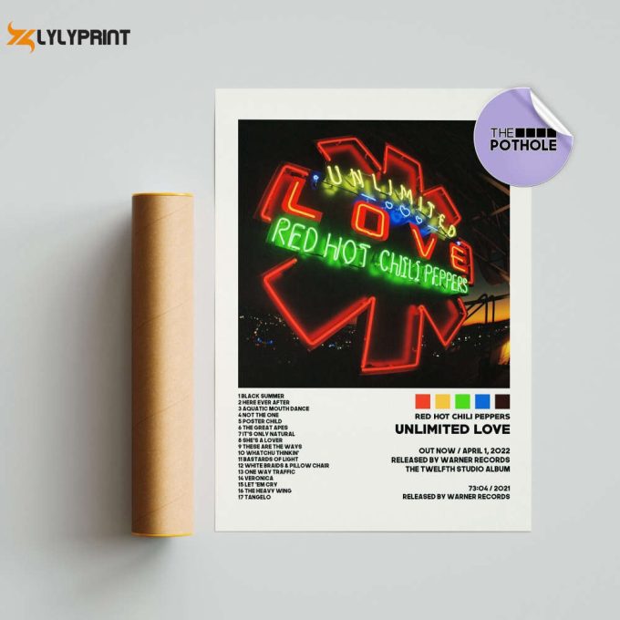 Red Hot Chili Peppers Posters / Unlimited Love Poster, Tracklist Album Cover Poster, Print Wall Art, Custom Poster, Unlimited Love 1