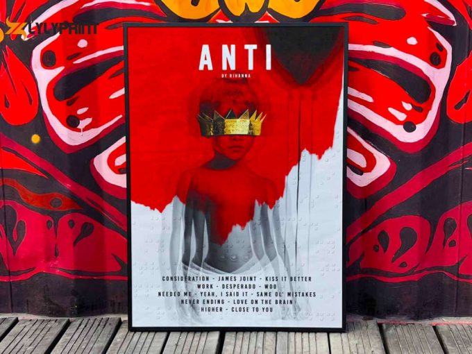 Rihanna &Amp;Quot;Anti&Amp;Quot; Album Cover Poster For Home Room Decor #Fac 1