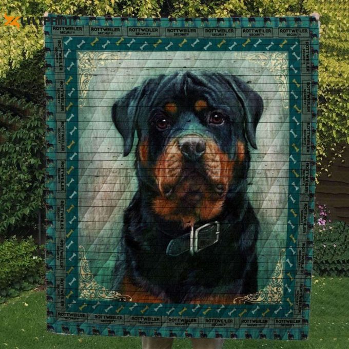 Rottweiler Portrait 3D Customized Quilt 1
