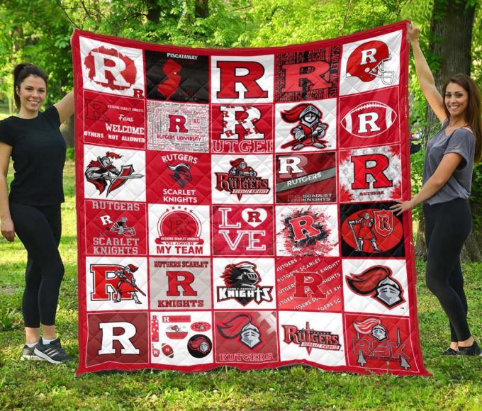 Rutgers Scarlet Knights Quilt Blanket For Fans Home Decor Gift Q 2