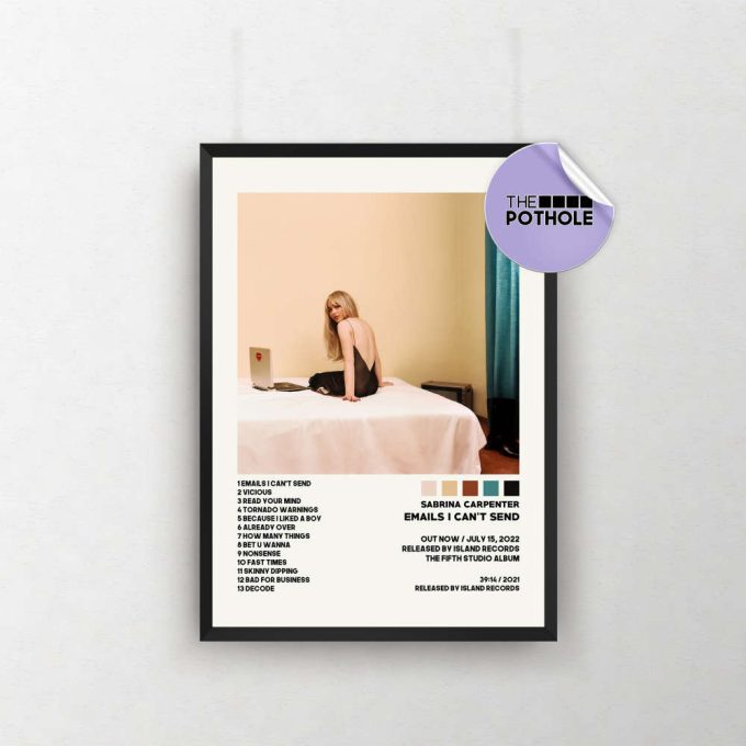 Sabrina Carpenter Posters / Emails I Can'T Send Poster, Album Cover Poster, Print Wall Art, Custom Poster, Home Decor, Sabrina Carpenter 2