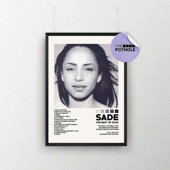 Sade Posters / The Best Of Sade Poster, Sade, The Best Of Sade, Album Cover Poster, Poster Print Wall Art, Music Poster, Home Decor 2