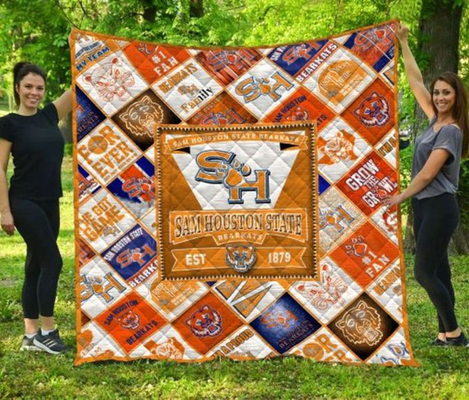 Sam Houston Bearkats Quilt Blanket For Fans Home Decor Gift 3