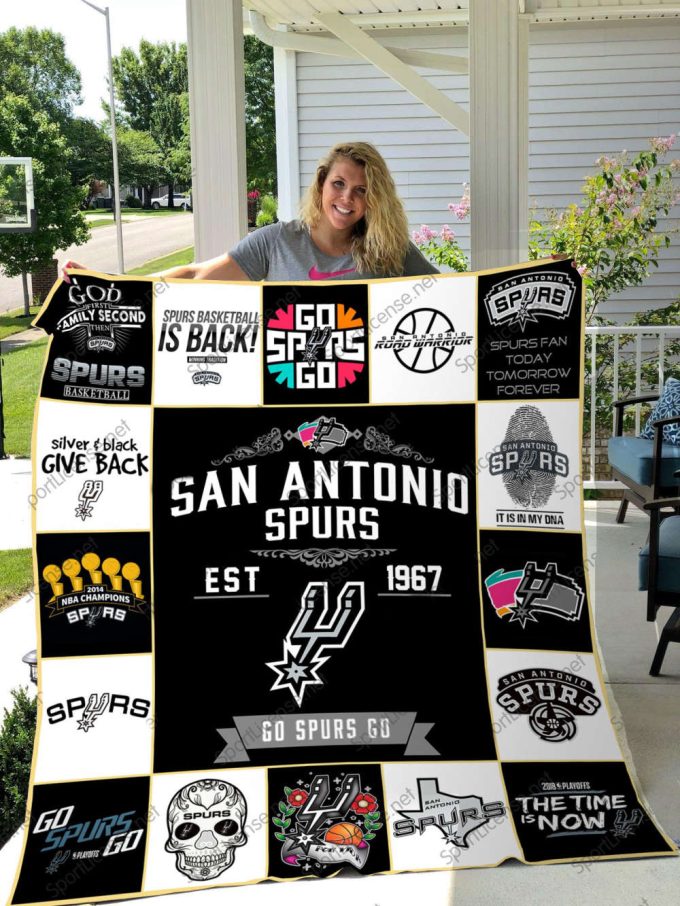 San Antonio Spurs Quilt Blanket For Fans Home Decor Gift 2